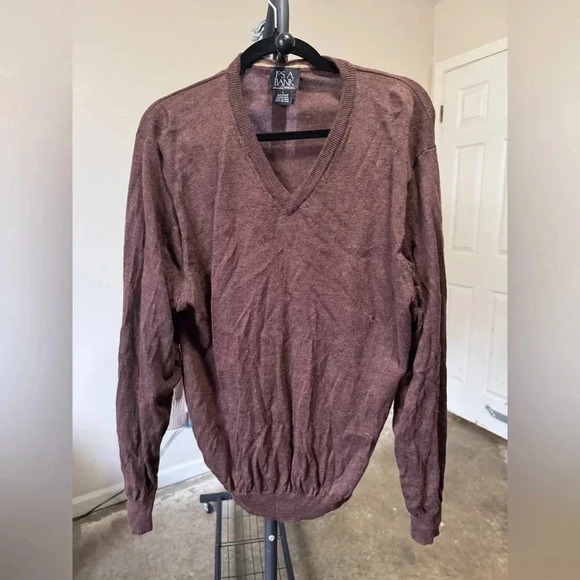 Joseph A Bank 100% merino wool vneck sweater size L - Picture 1 of 5